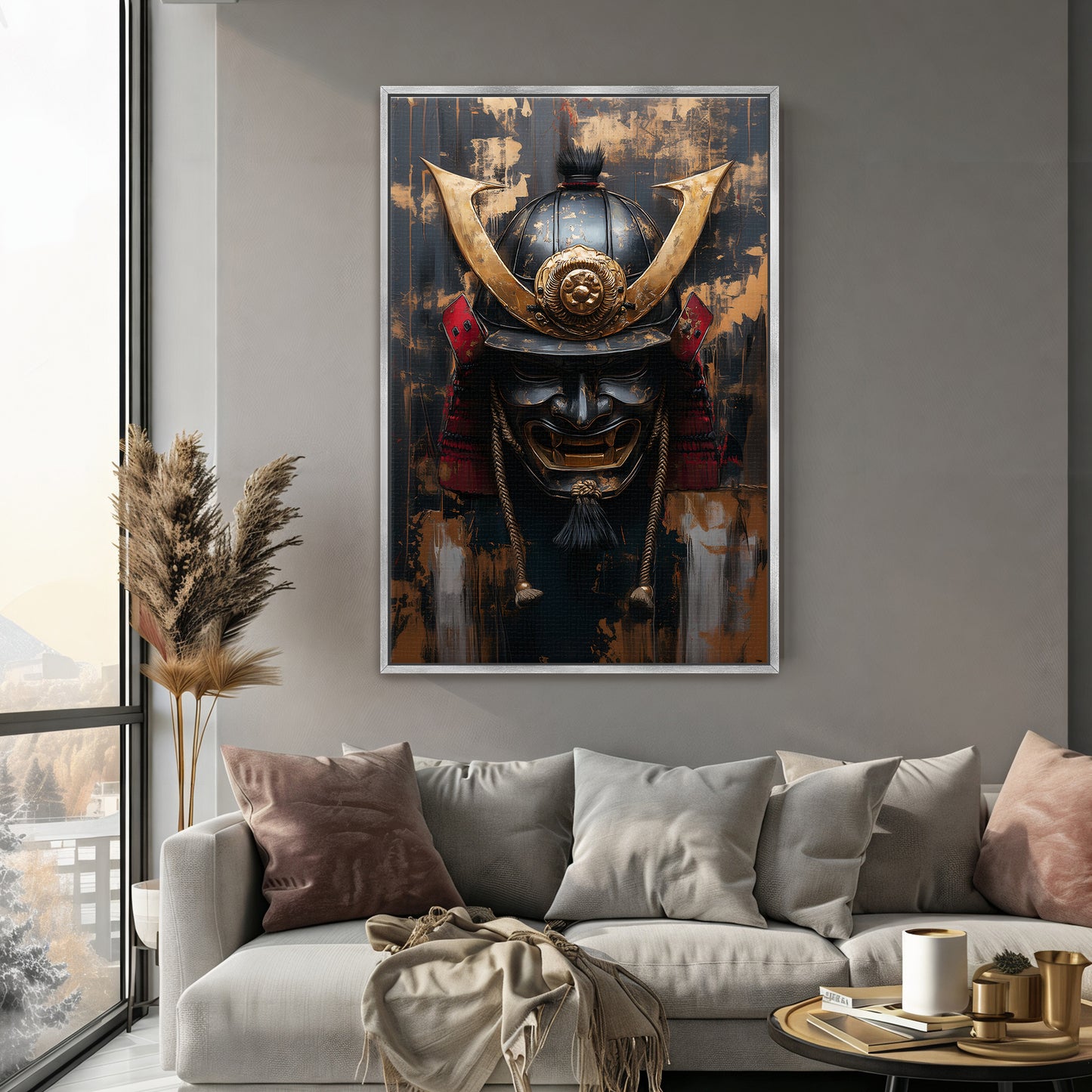Asian Inspired Samurai Warrior Framed Canvas Print - "Temporal Warrior"