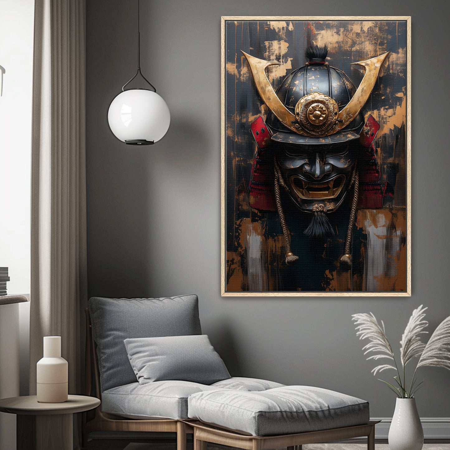Asian Inspired Samurai Warrior Framed Canvas Print - "Temporal Warrior"