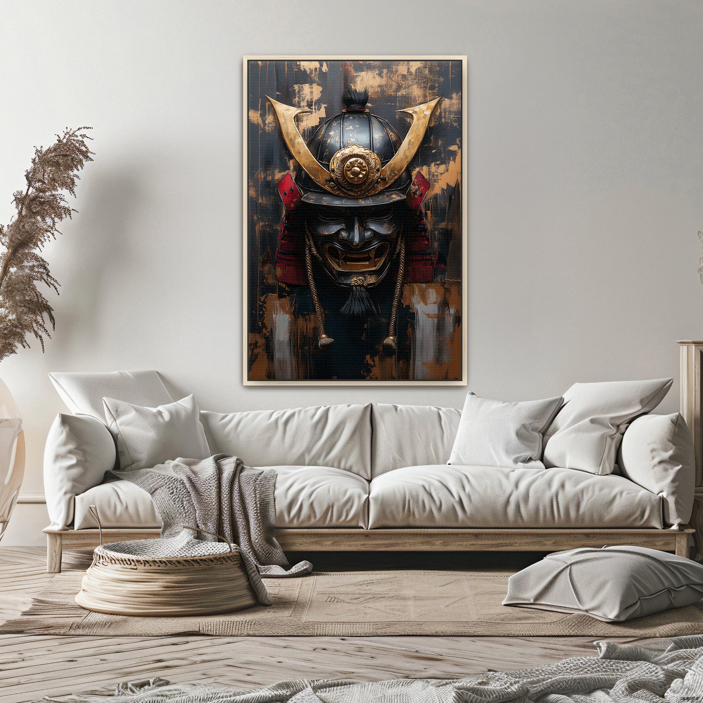 Asian Inspired Samurai Warrior Framed Canvas Print - "Temporal Warrior"