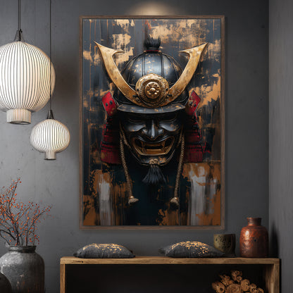 Asian Inspired Samurai Warrior Framed Canvas Print - "Temporal Warrior"