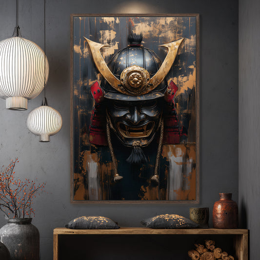 Asian Inspired Samurai Warrior Framed Canvas Print - "Temporal Warrior"