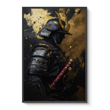 Asian Inspired Samurai Warrior Framed Canvas Print - "Silent Samurai"