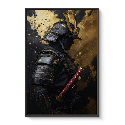 Asian Inspired Samurai Warrior Framed Canvas Print - "Silent Samurai"