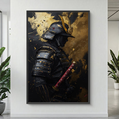Asian Inspired Samurai Warrior Framed Canvas Print - "Silent Samurai"