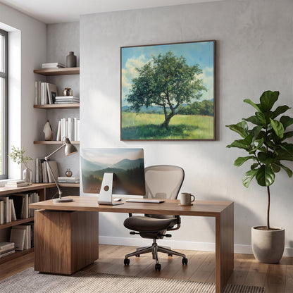 Landscape Framed Canvas Wall Art – The Meadow Tree