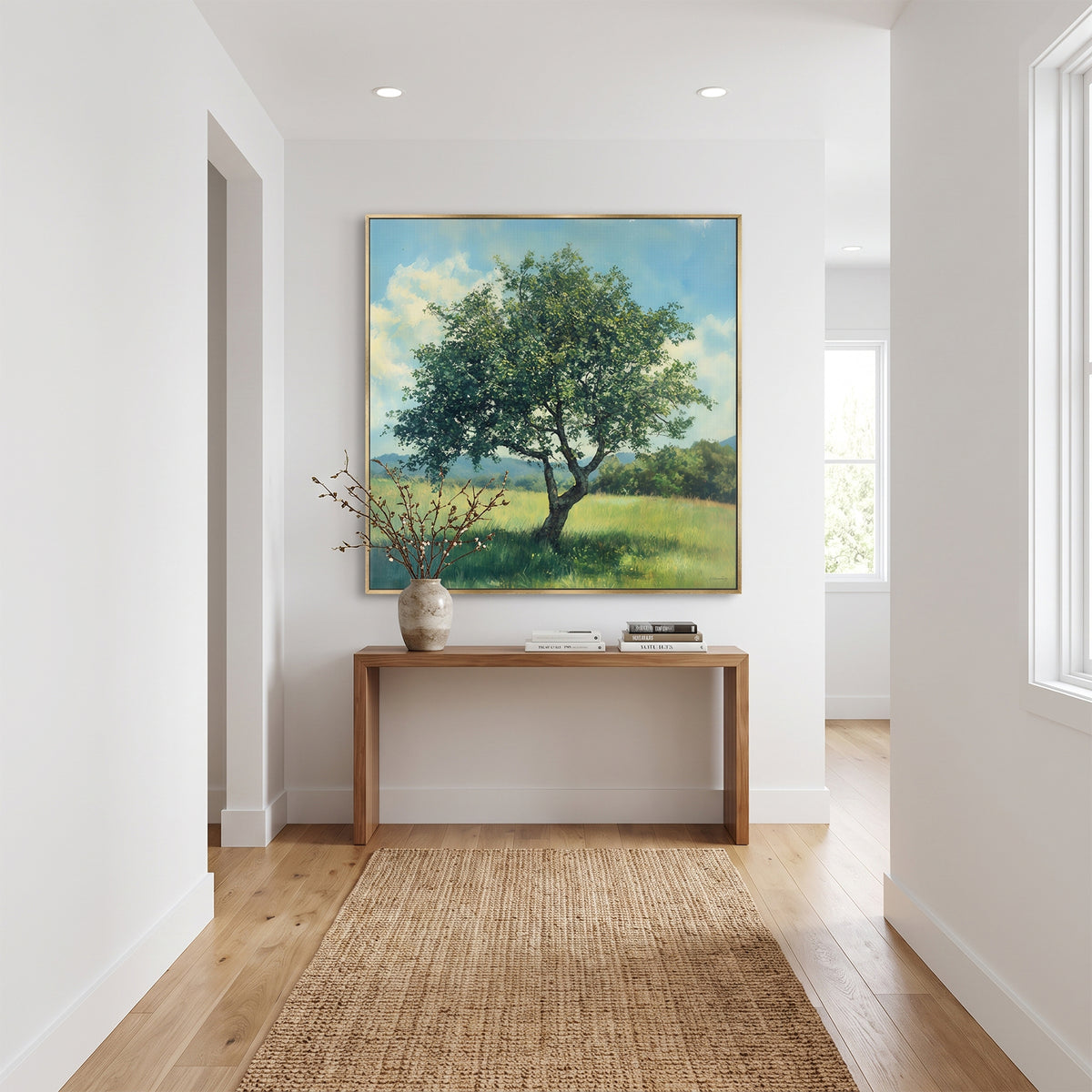 Landscape Framed Canvas Wall Art – The Meadow Tree