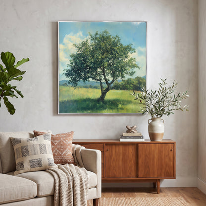 Landscape Framed Canvas Wall Art – The Meadow Tree
