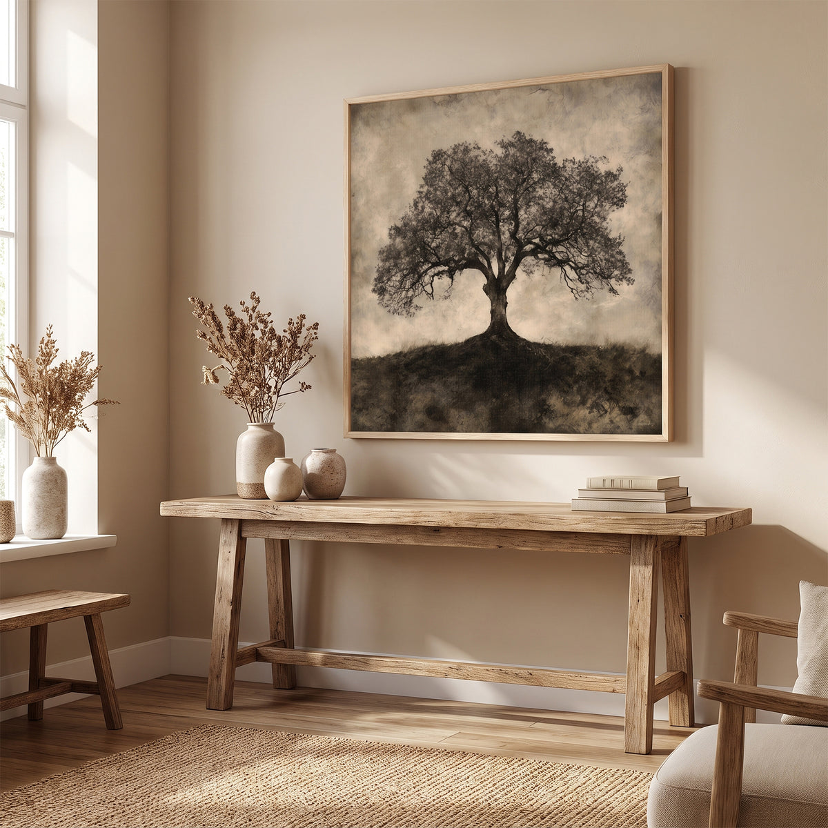 Tree of Life Framed Canvas Wall Art – Ancient Oak