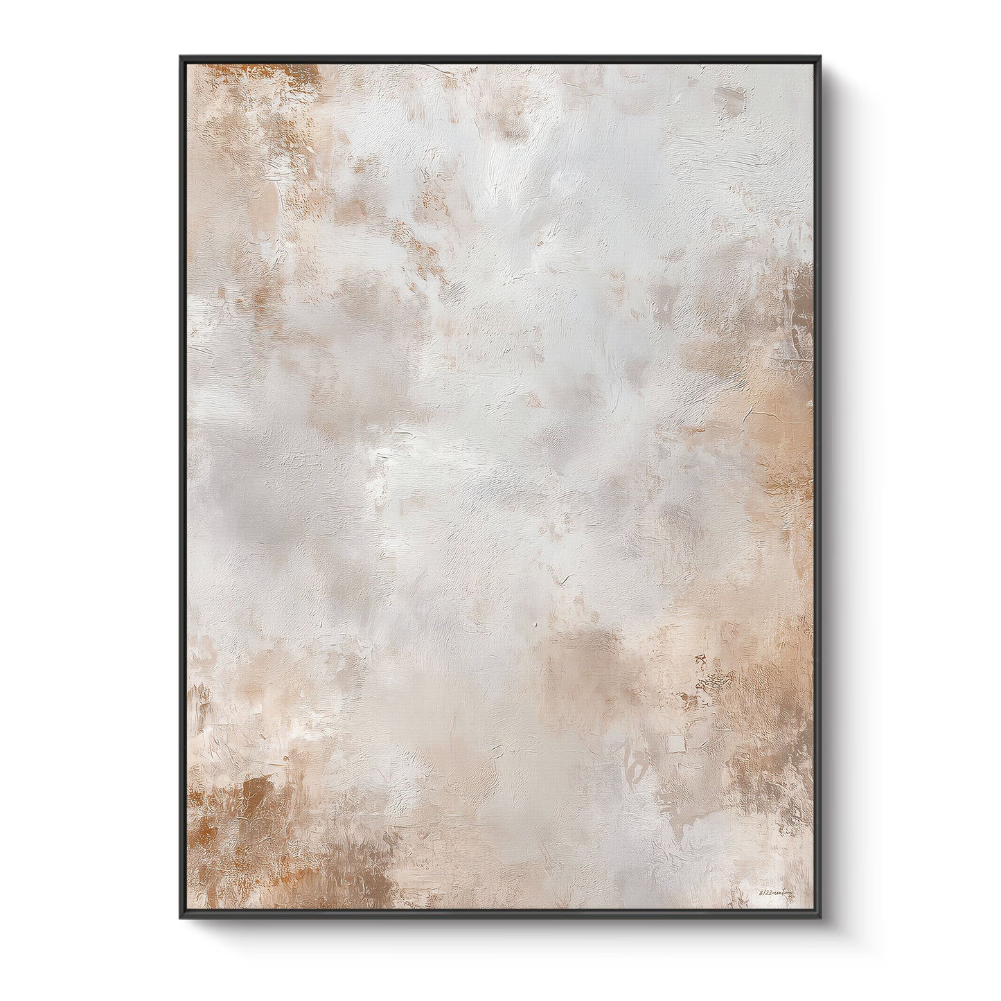 Abstract Framed Canvas Wall Art – Golden Mist