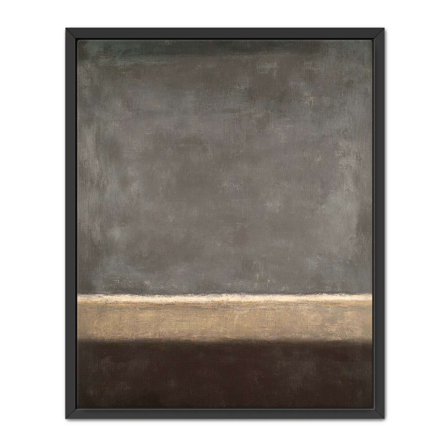 Abstract Neutral Wall Art Set Of 2 Framed Canvas Print – Quiet Horizon