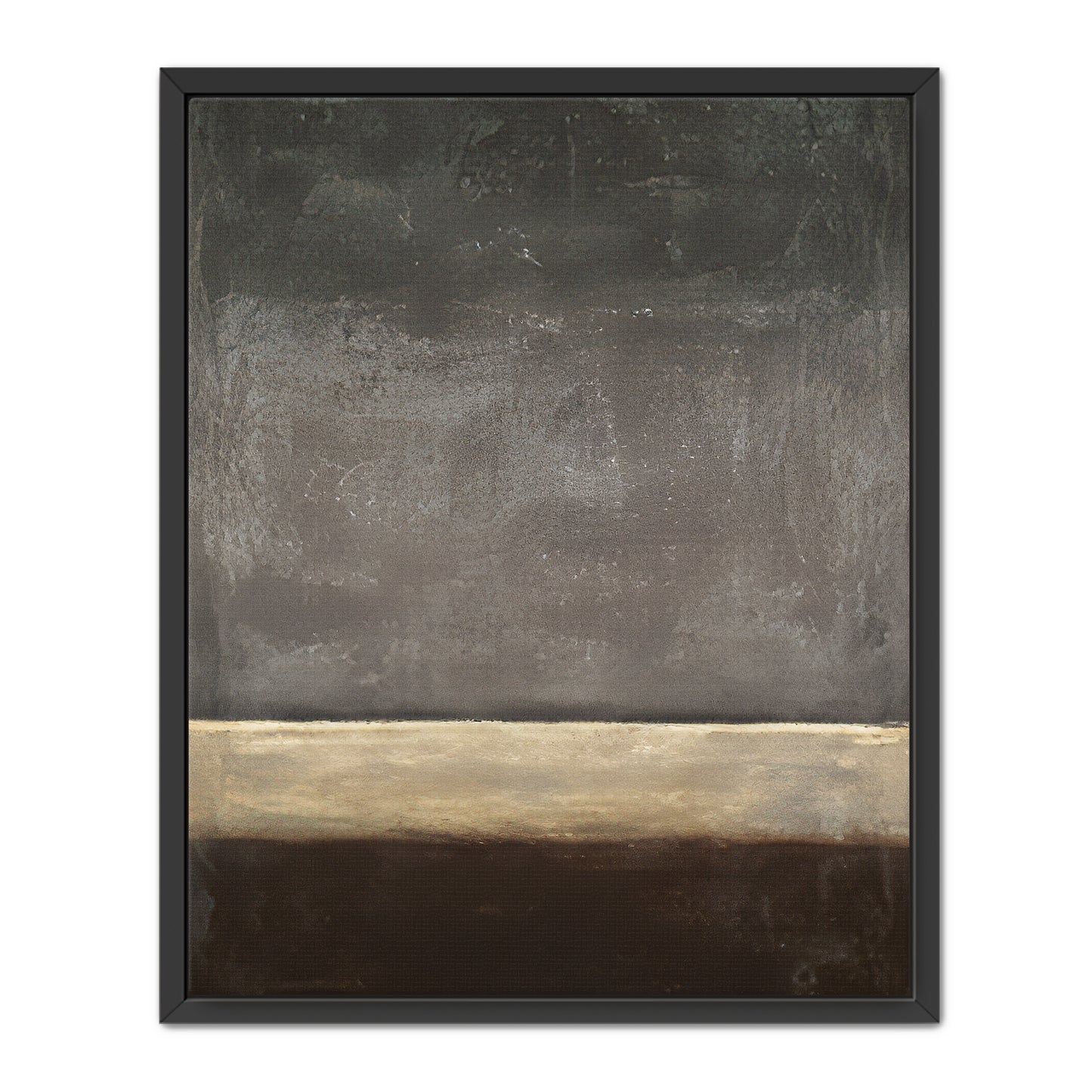 Abstract Neutral Wall Art Set Of 2 Framed Canvas Print – Quiet Horizon