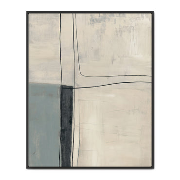 Neutral Abstract Canvas Wall Art Set of 2 Framed Canvas – Quiet Intersection