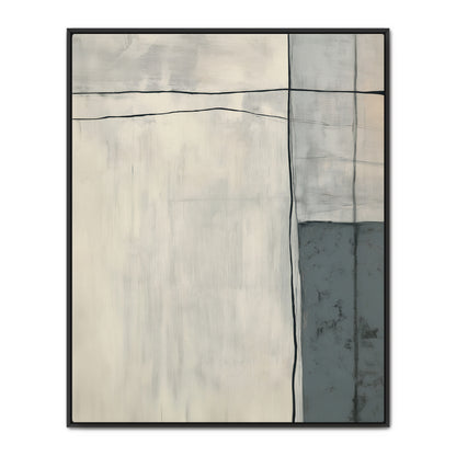 Neutral Abstract Canvas Wall Art Set of 2 Framed Canvas – Quiet Intersection