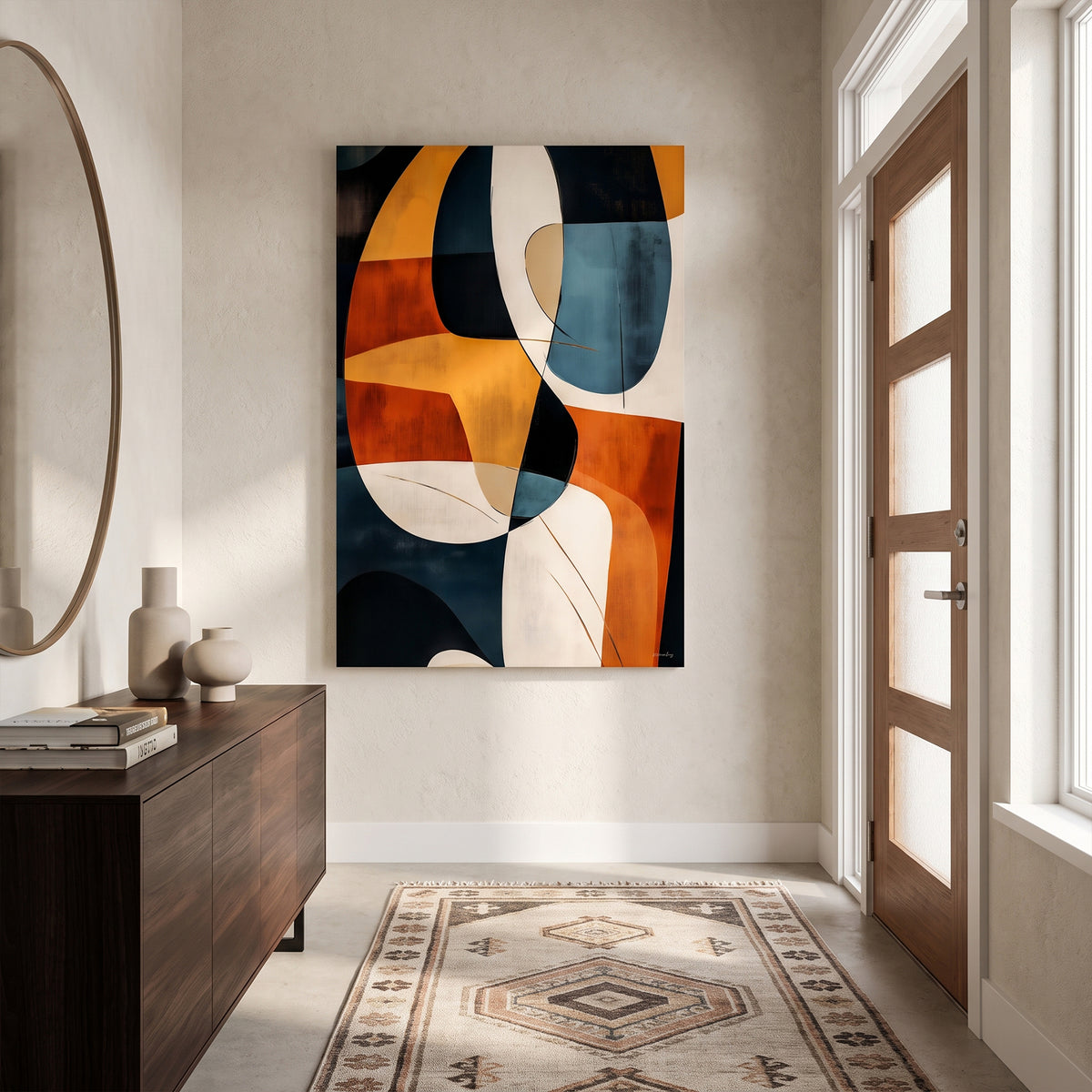Abstract Rolled Canvas Wall Art – Amber Fold