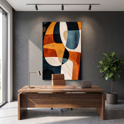 Abstract Rolled Canvas Wall Art – Amber Fold