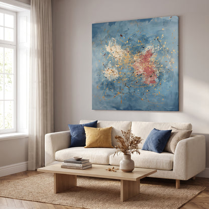 Abstract Rolled Canvas Wall Art – Golden Spark