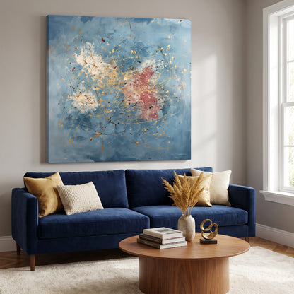 Abstract Rolled Canvas Wall Art – Golden Spark