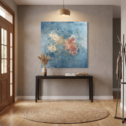 Abstract Rolled Canvas Wall Art – Golden Spark