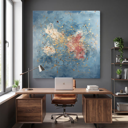 Abstract Rolled Canvas Wall Art – Golden Spark