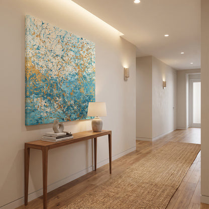 Abstract Rolled Canvas Wall Art – Sea Spark