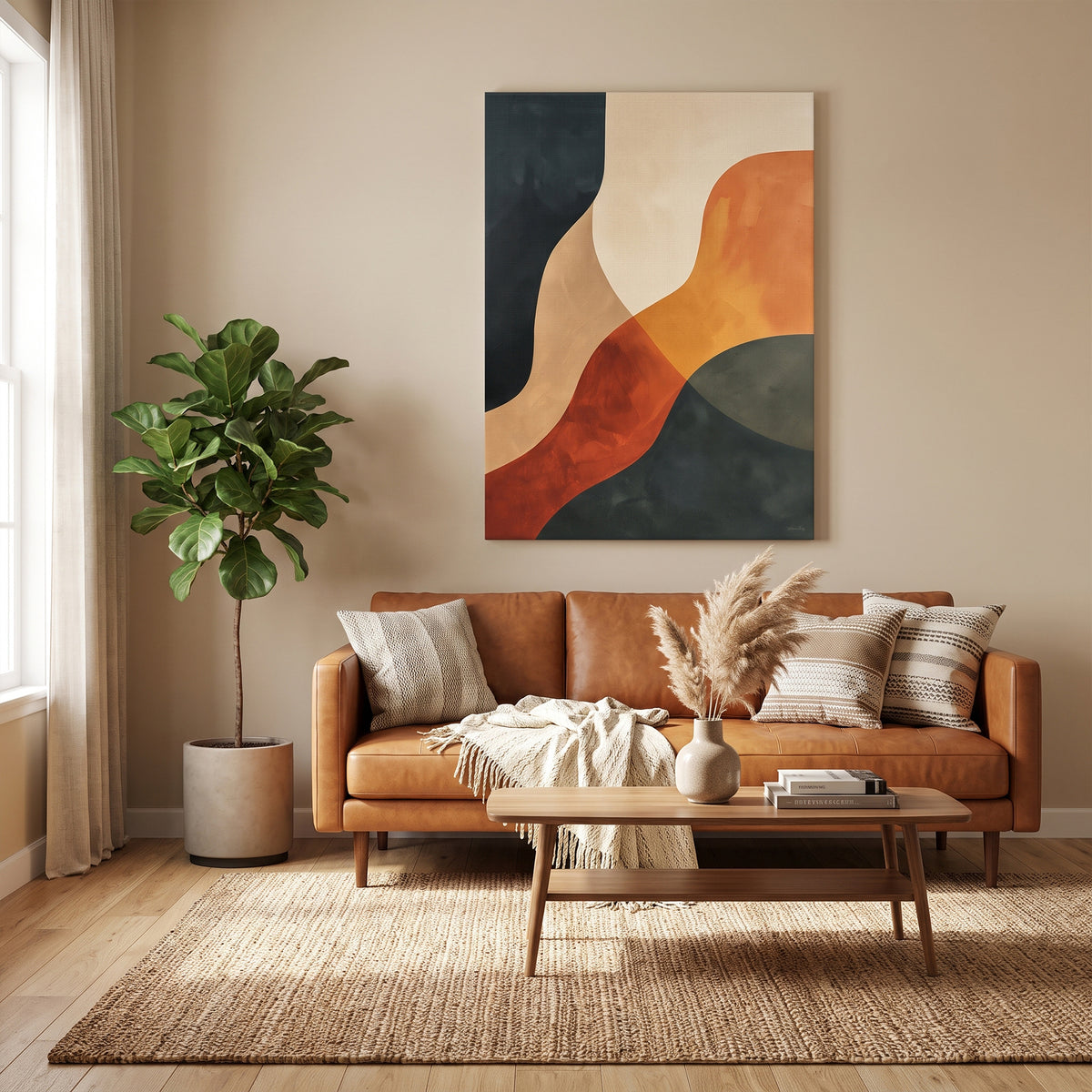 Abstract Rolled Canvas Wall Art – Canyon Light