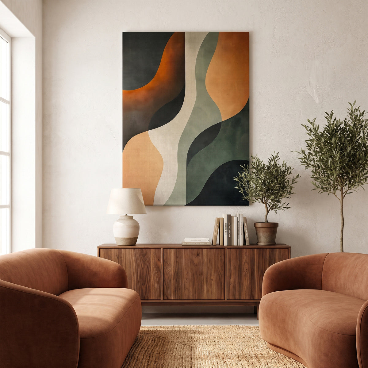 Abstract Rolled Canvas Wall Art – Clay Passage