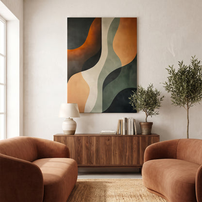 Abstract Rolled Canvas Wall Art – Clay Passage