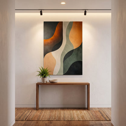 Abstract Rolled Canvas Wall Art – Clay Passage
