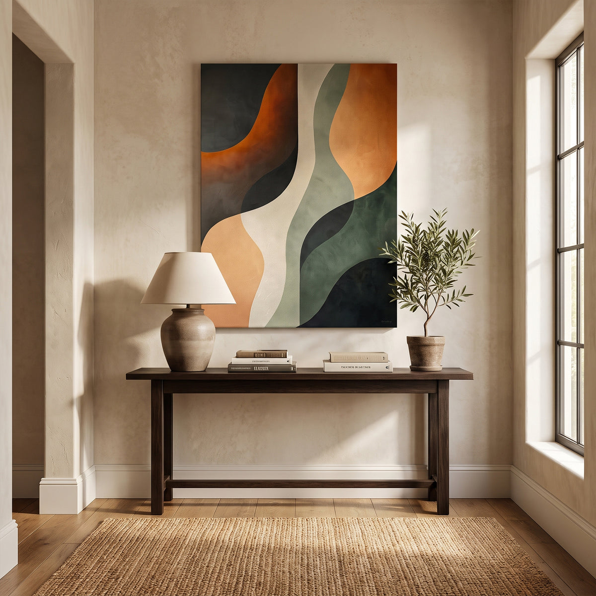 Abstract Rolled Canvas Wall Art – Clay Passage