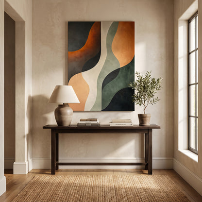 Abstract Rolled Canvas Wall Art – Clay Passage