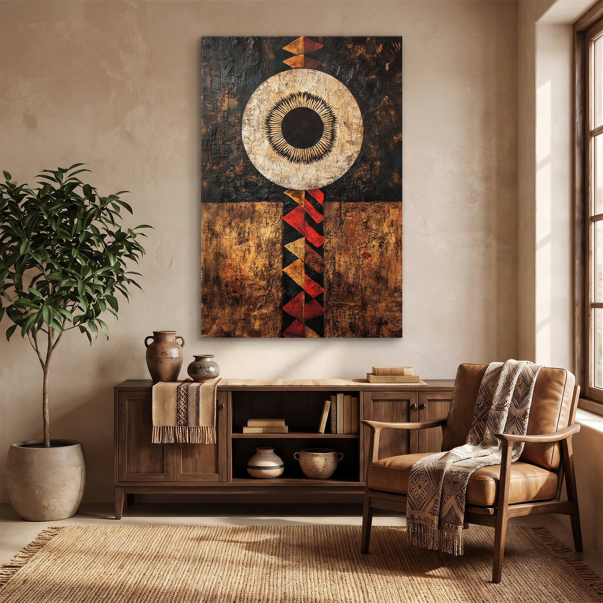 African Inspired Stretched Canvas Wall Art – Terra Aether