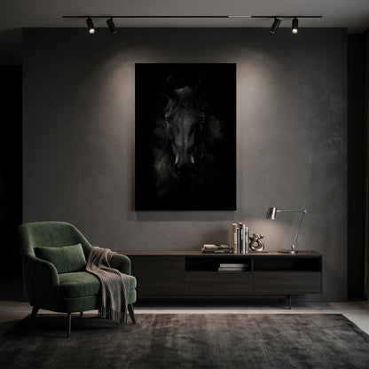 Horse Stretched Canvas Wall Art – Dark Majesty
