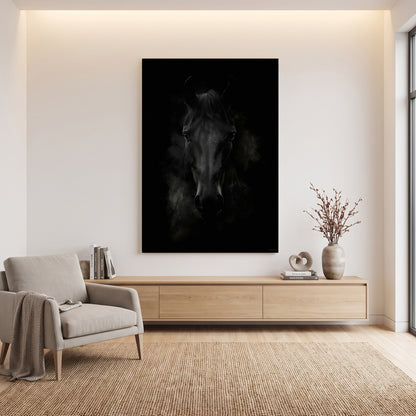 Horse Stretched Canvas Wall Art – Dark Majesty