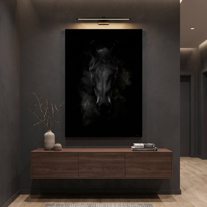 Horse Stretched Canvas Wall Art – Dark Majesty
