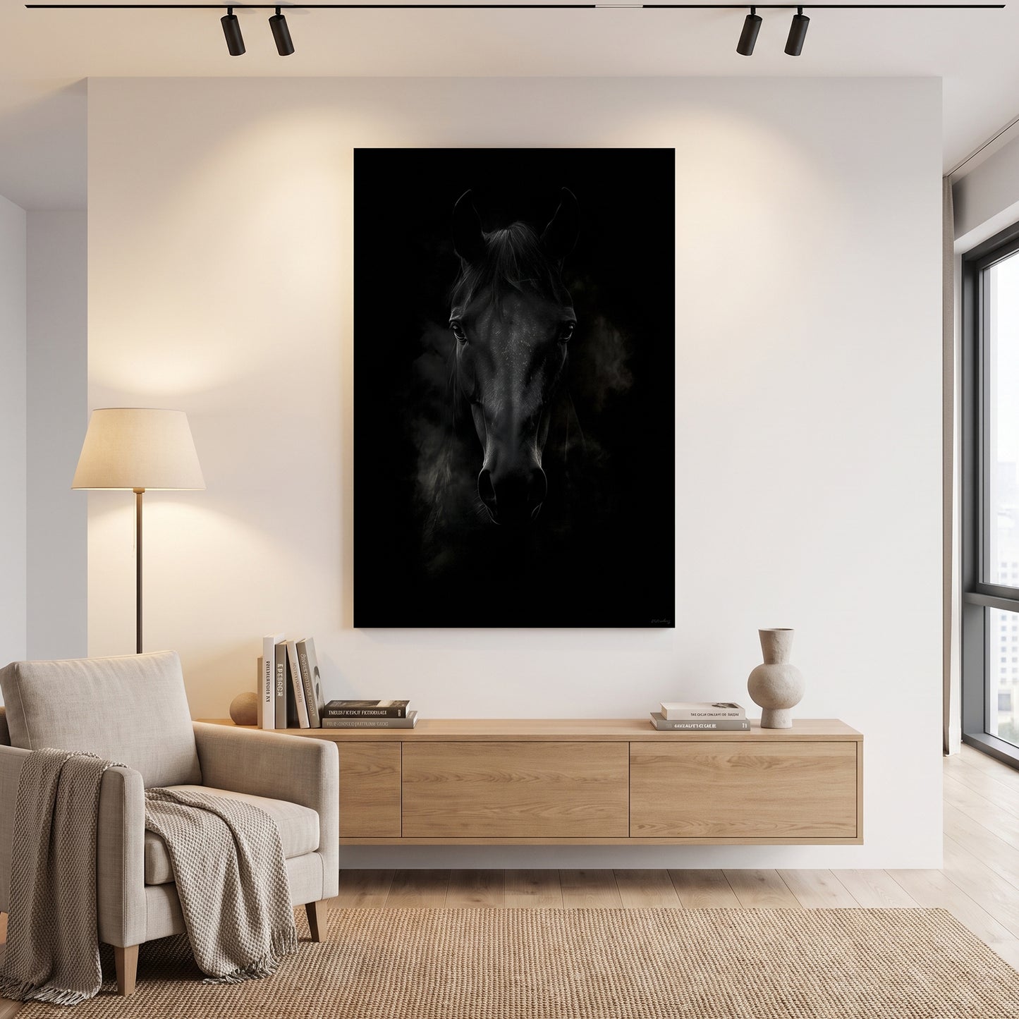 Horse Stretched Canvas Wall Art – Dark Majesty