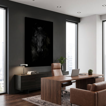 Horse Stretched Canvas Wall Art – Dark Majesty