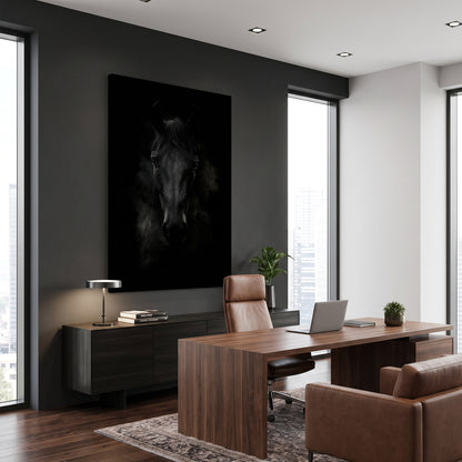 Horse Stretched Canvas Wall Art – Dark Majesty