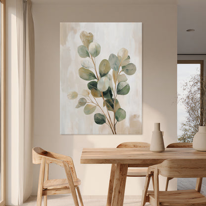 Botanical Rolled Canvas Wall Art Print – Soft Eucalyptus