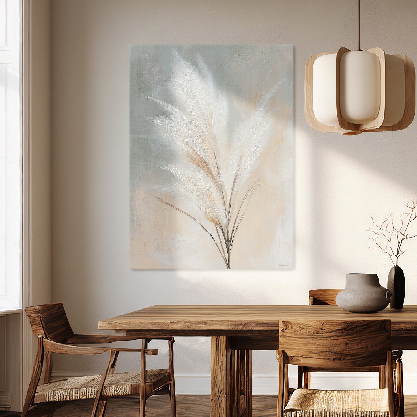 Botanical Stretched Canvas Wall Art – Whispering Pampas