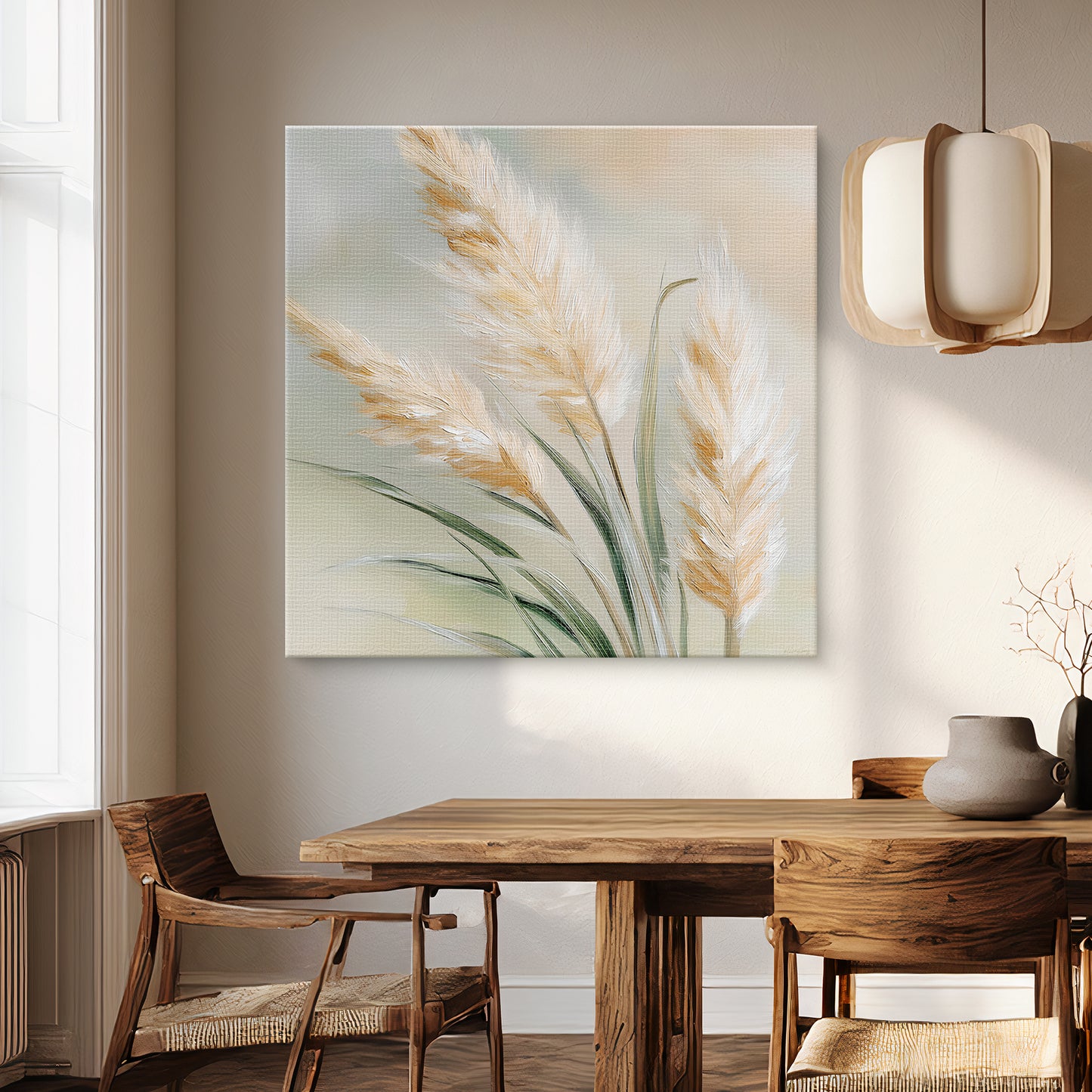 Botanical Rolled Canvas Wall Art Print – Sunlit Stems