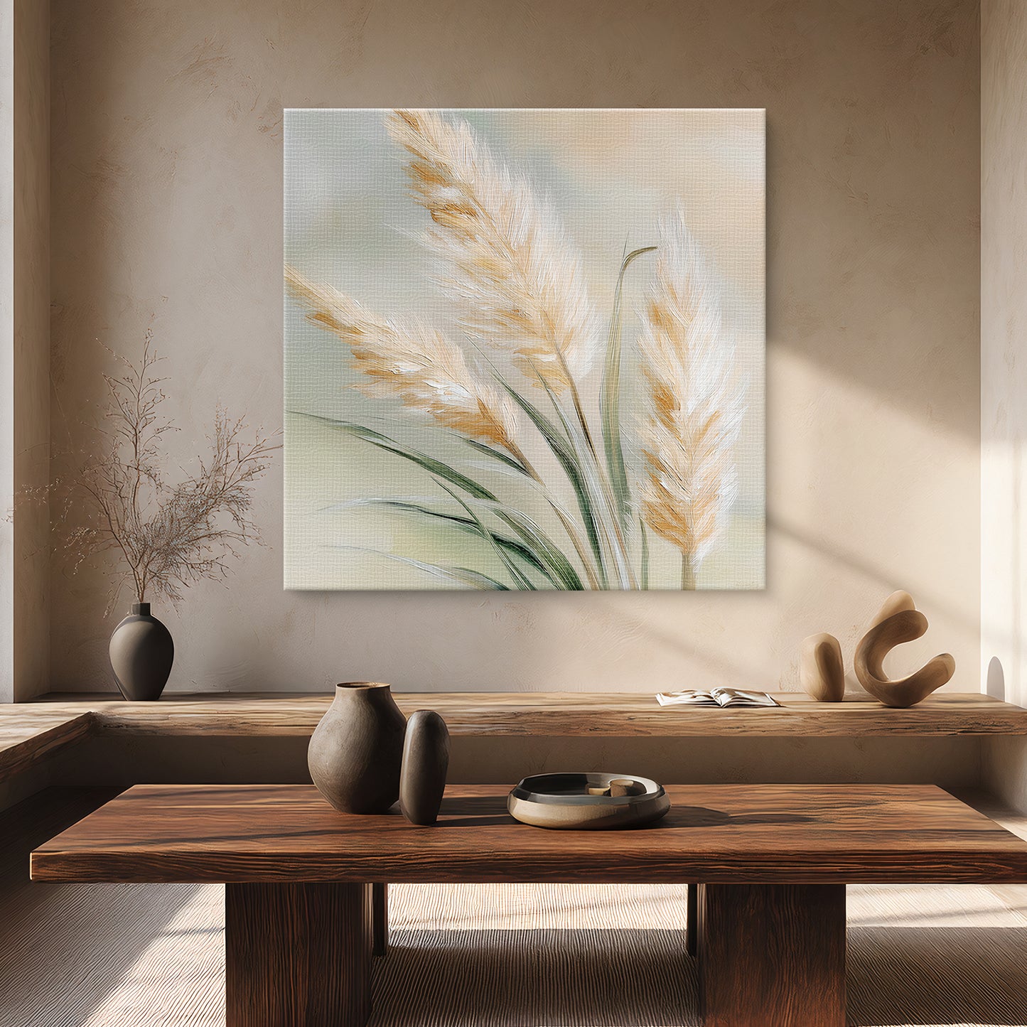 Botanical Rolled Canvas Wall Art Print – Sunlit Stems