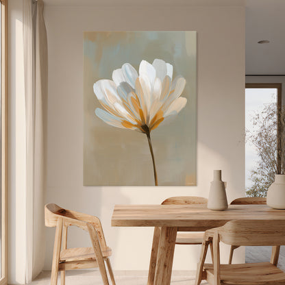 Stretched Canvas Floral Wall Art – Quiet Bloom