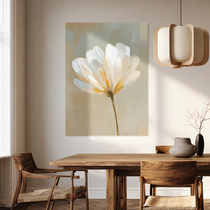 Stretched Canvas Floral Wall Art – Quiet Bloom