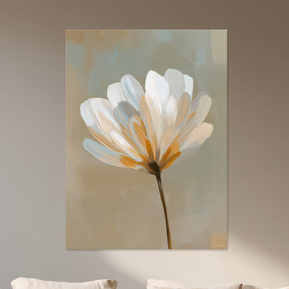 Stretched Canvas Floral Wall Art – Quiet Bloom