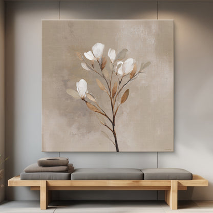 Botanical Stretched Canvas Wall Art – Soft Bloom