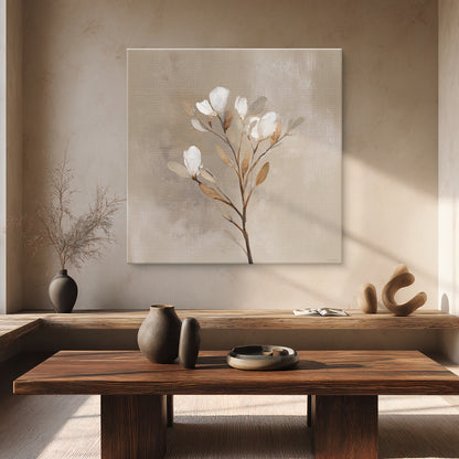 Botanical Stretched Canvas Wall Art – Soft Bloom