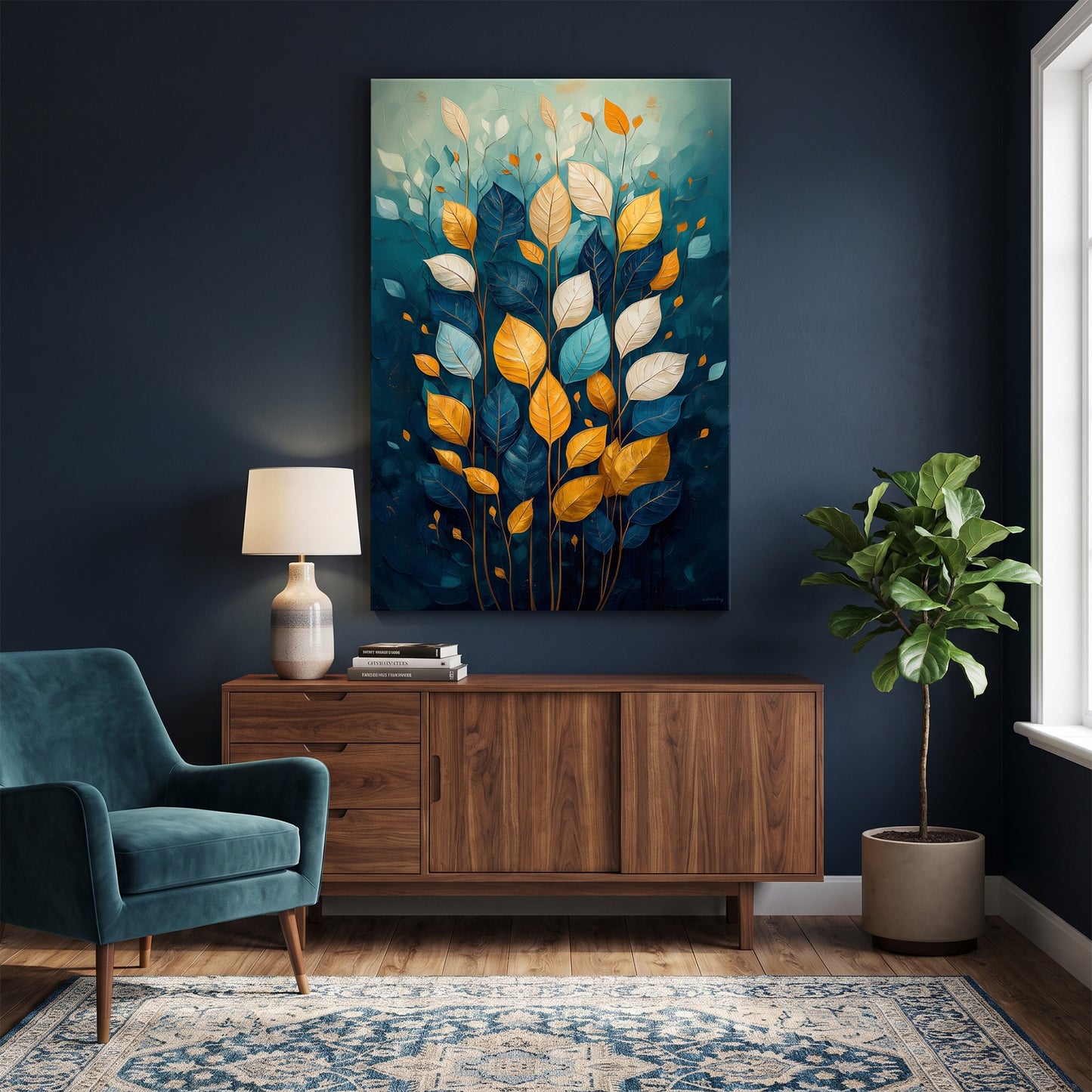 Botanical Rolled Canvas Wall Art – Abundant Bloom