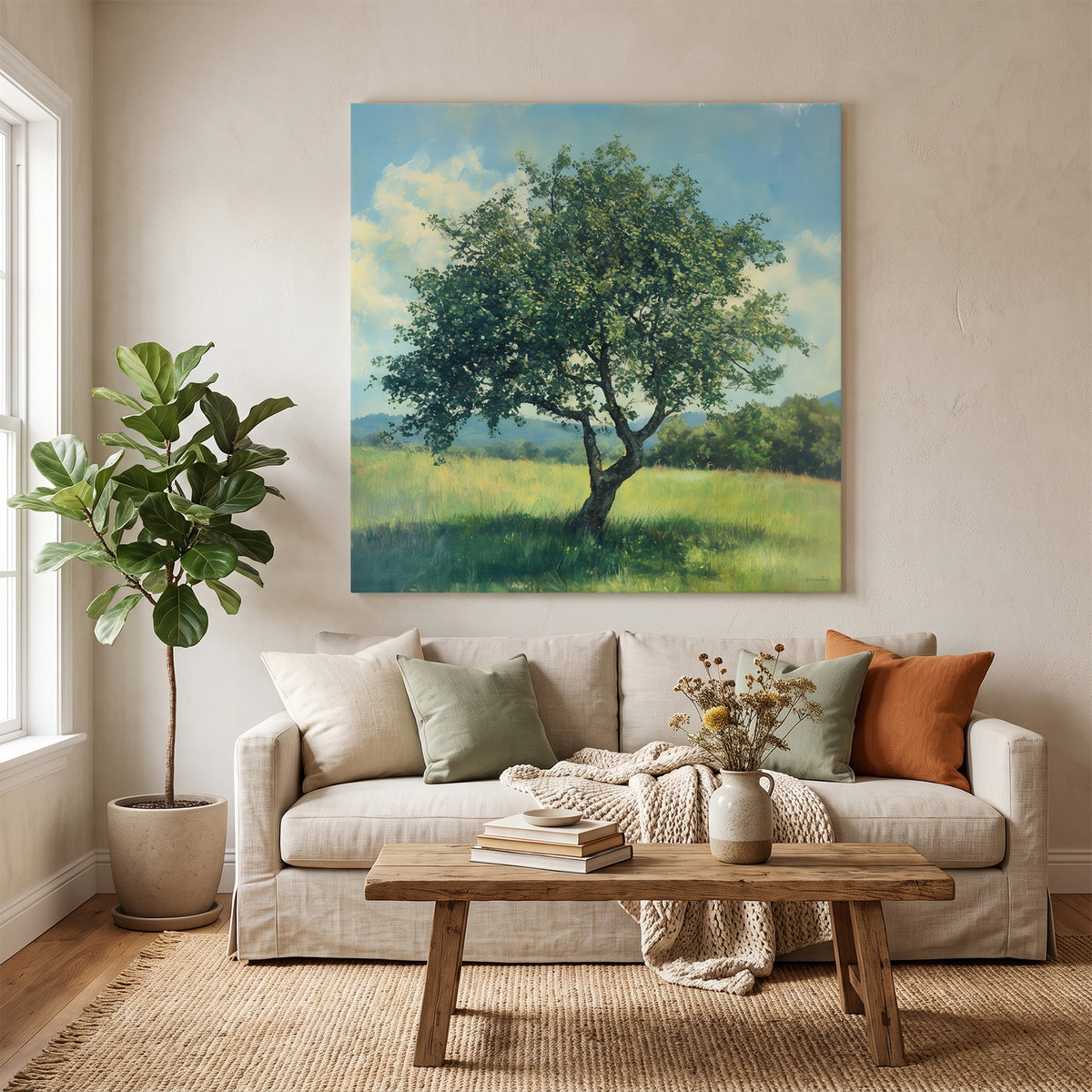 Landscape Rolled Canvas Wall Art – The Meadow Tree